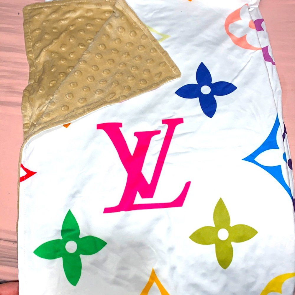 kids throw blanket LV